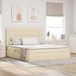 Maison Exclusive - Lit de rangement avec matelas, couleur crème, 160 x 200 cm, tissu