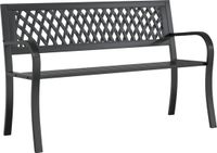 vidaXL Banc de jardin 120 cm acier noir