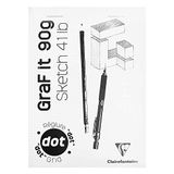 Clairefontaine 96694C Geniet Blok GraF'it - 80 Vellen Schetspapier - Stippellijning DOT - Uitneembare Vellen - A5 14,8x21 cm 90g - Witte Kaft