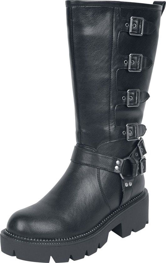 Rock Rebel by EMP Zwarte hoge laarzen met rits en vetersluiting - Dames - EU39