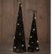 Anna's Collection Arbres de Noël coniques LED éclairés - 2x pcs - noir - H40 et H60 cm