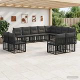 Prolenta Maison Exclusive Ensemble de mobilier d'extérieur exclusif - 12 pièces, en polyester, noir et gris foncé