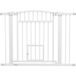 Barrière de sécurité pour chien Double verrouillage, Montage par pression ou par vis, Largeur 76-104 cm, Blanc, Idéal pour les animaux et les bébés.