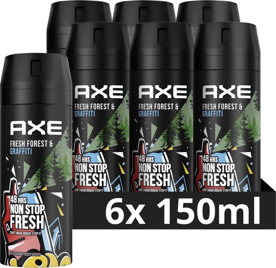 AXE Deodorant Bodyspray Fresh Forest & Graffiti - 6 x 150ml