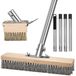 Désherbeur brosse à joints - Manche de 165 cm - Brosse métallique en acier - 2 têtes - Avec grattoir