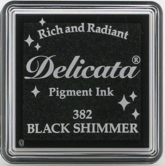 Tsukineko DE-2-38 small inkpads Delicata Black shimmer zwart glitter