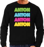 Bellatio Decorations Apres ski sweater voor heren - Anton - zwart - Anton aus tirol - wintersport S