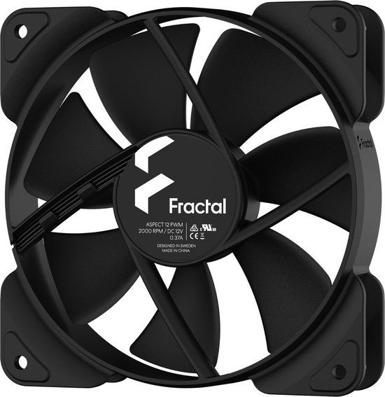Fractal Design Aspect 12 PWM Fan - 12cm - 2000 RPM - Black