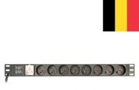 Energenie 19 inch stekkerdoos | schakelaar | CEE 7/7 - 8x CEE 7/5 (België) | 1U | zwart | 3 meter