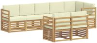 vidaXL - Buiten - bank - set - 8 - st - Wit - en - crèmekleurig - Polyester