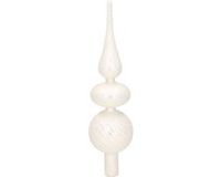 Decoris Kaemingk B.V. Zilveren glazen swirl kerstboom piek glitter kralen 32 cm