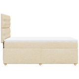 vidaXL Boxspringbed met matras, crème kleur, 80x200 cm, stoffen bekleding
