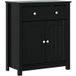 Prolenta Maison Exclusive Armoire de salle de bain exclusive - Modèle BERG, noire, 69,5 x 34 x 80 cm, en bois massif de pin