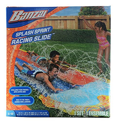 BANZAI Splash Sprint Racing Slide, 488 cm L x 147 cm