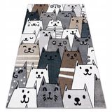 Dywany Łuszczów F.H. KABIS Vrolijk Kinderkleed Gatti - Katten - 160x220 cm - Multikleur