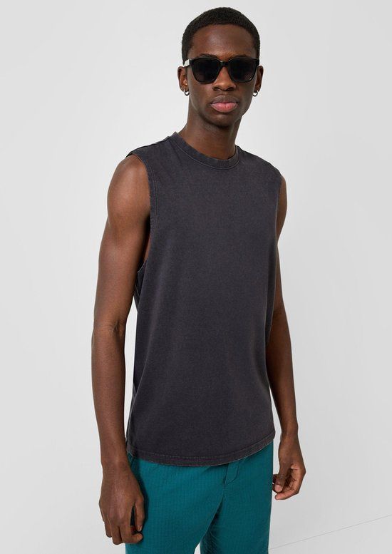 QS T-shirt Zwart Katoen XL