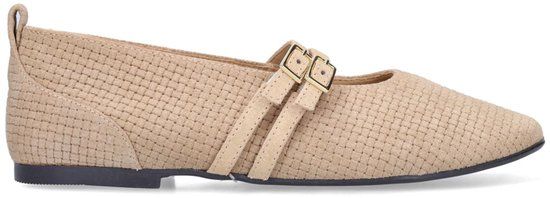 No Stress Dames Beige Suède Ballerina's Maat 36