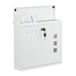 Relaxdays brievenbus met slot, ijzer, 4 sleutels, wandbrievenbus met naamplaatje, 33 x 35 x 12 cm, wit