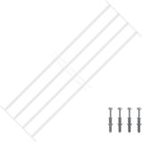 vidaXL Beveiligingsrooster voor ramen met 4 kruisbalken, 3 stuks, 93-174 cm