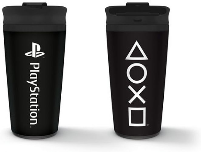 Pyramid International Playstation Onyx Metal Travel Mok - Black & White