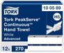 Tork PeakServe Continu Papieren Handdoek Wit H5, Advanced, Gecomprimeerd, 12 x 270 vellen, 100589