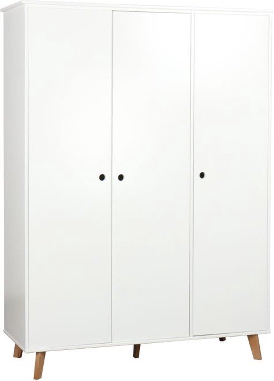 bln kids Sacha Kledingkast White / Pine 3-Deurs