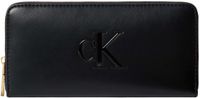 Merkloos / Sans marque Calvin Klein Portemonnee Zwart Polyurethaan Vrouwen Ritssluiting