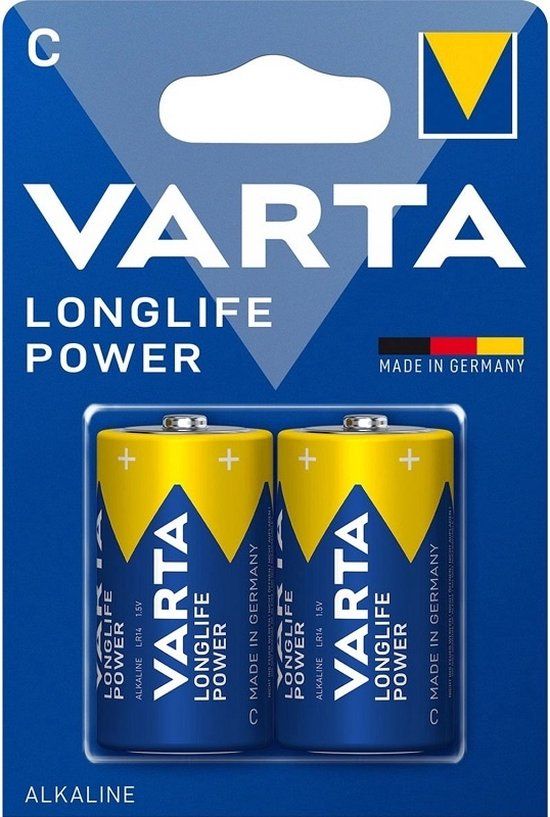 Varta Longlife Power C LR14 Alkaline Batterijen - 2 Stuks