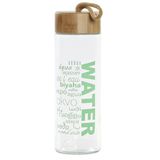 Bouteille d'eau en verre/bouteille de boisson vert transparent avec cordon 580 ml - Bouteille de sport - Bidon