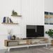 en.casa meuble TV avec set d'étagères Saarijärvi chêne et blanc