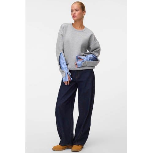 VERO MODA gestreepte sweater - lichtgrijs