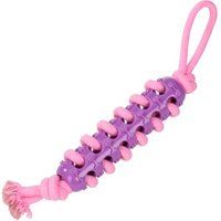 FIT+FUN FIT+FUN speelgoed TPR-stick met touw, hond paars, 47 cm