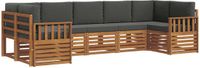 vidaXL - Hoek loungeset - 7 zitplaatsen - Natuurlijk en antraciet - Acacia hout