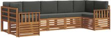 vidaXL - Hoek loungeset - 7 zitplaatsen - Natuurlijk en antraciet - Acacia hout