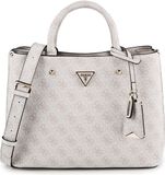 GUESS Meridian II Girlfriend Satchel Bag Bone Logo beige