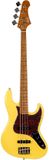JET Guitars JJB-300 VYW JB-style Elektrische Bas 4-snarig Roasted Maple Vintage Geel