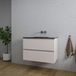 Saniclass Chaci Badkamermeubelset - 80x46x55cm - keramische wastafel zwart - 1 wasbak - zonder kraangat - 2 lades - mat cotton (beige)