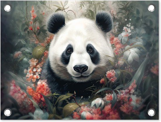 GreatGardenPosters Tuin decoratie Panda - 40x30 cm - Tuindoek - Buitenposter - PVC