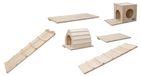 Kerbl Pet Wandparkour Skywalk Voor Kleine Dieren, 6-Delig, 100% Massief Hout, Klimwand, Flexibel Uitbreidbaar, Wandmontage, Voor Konijnen, Katten