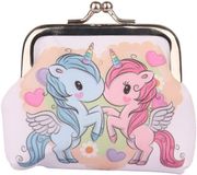 Lean Portefeuille enfant Deux licornes Bouton-pression métallique 10x9cm