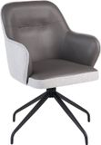 Beliani STOWE - Draaibare eetkamerstoel - Grijs/Lichtgrijs - Polyester