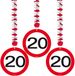 Folat Bv 20 jaar verjaardag versiering rotorspiralen plafond - verkeersborden - 6x stuks - feestartikelen - papier