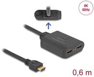 Delock Splitter HDMI 1 x HDMI vers 2 x HDMI 4K 60 Hz avec downscaler