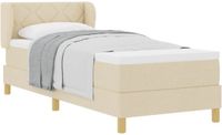 vidaXL Boxspringbed met hoofdeinde, Crème, 80 x 200 cm, Stof