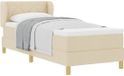 vidaXL Boxspringbed met hoofdeinde, Crème, 80 x 200 cm, Stof