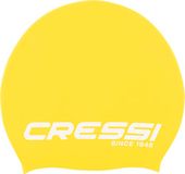 CRESSI Loira badmuts voor lang haar, nieuwe badmuts van hypoallergene siliconen, ideaal voor lang haar, geel/wit, maat XL, volwassenen