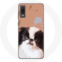 Maniacase Hoesje voor Samsung Galaxy A02 Japanse Spaniël Zwart Wit