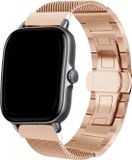 Strap-it Milanees Smartwatch bandje - Geschikt voor Amazfit Bip stalen Milanese band - rosé goud