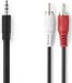 Nedis Stereo-Audiokabel - 3,5 mm Male - 2x RCA Male - Zwart - 5.00 m