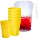 PLASTICFORTE Pichet d'eau de 2 Litres - transparent - plastique - avec 6 verres incassables - jaune - 520 ml